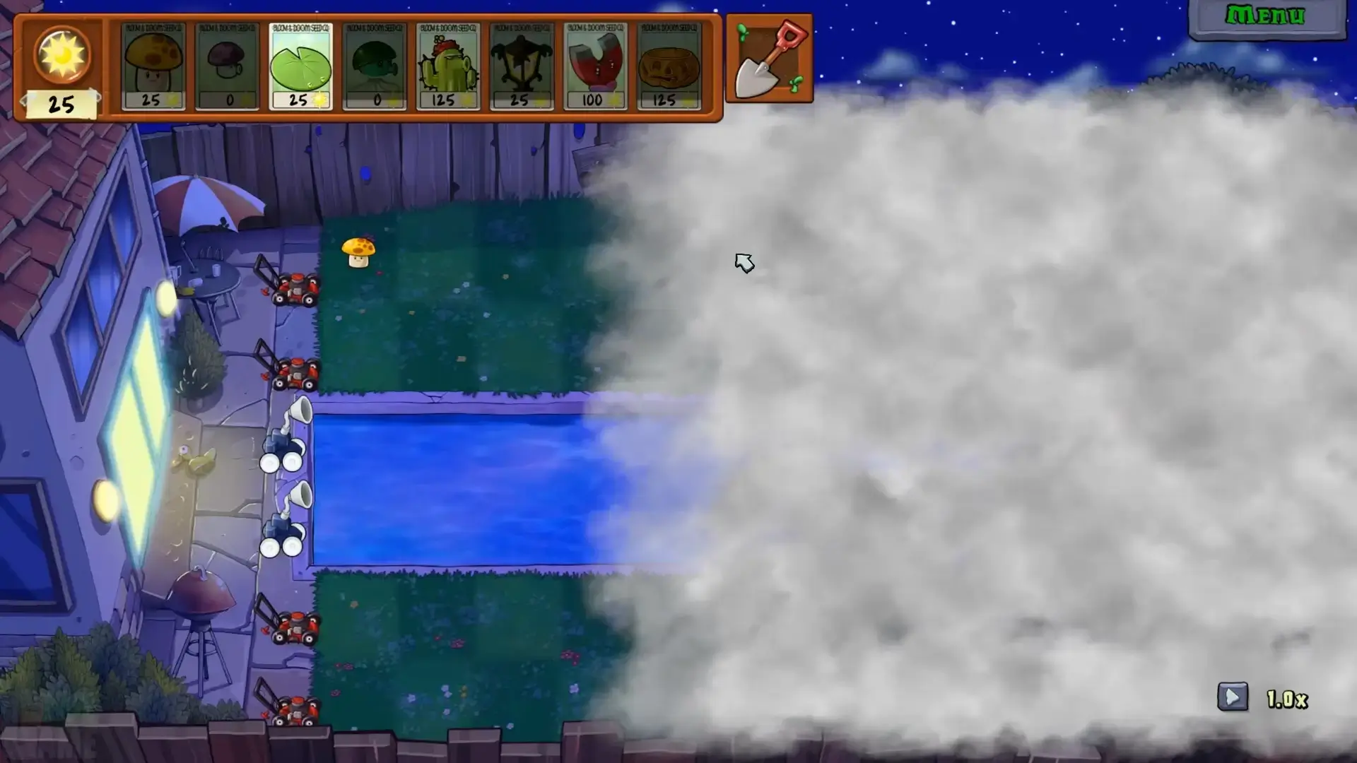 Plants vs Zombies APK mod gameplay showing unlimited sun and strategic plant placement against zombie waves