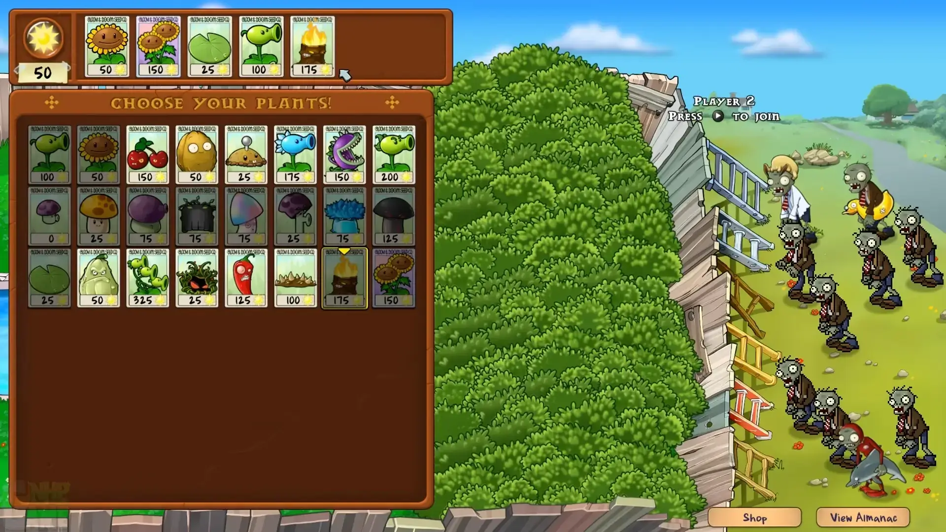 PvZ APK gameplay showing strategic plant placement in tower defense mode