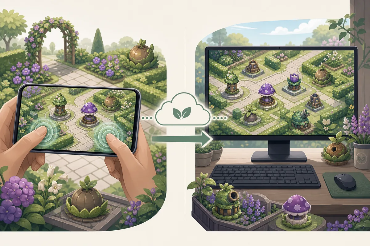 Editorial comparison of Android touch play and a PC emulator setup