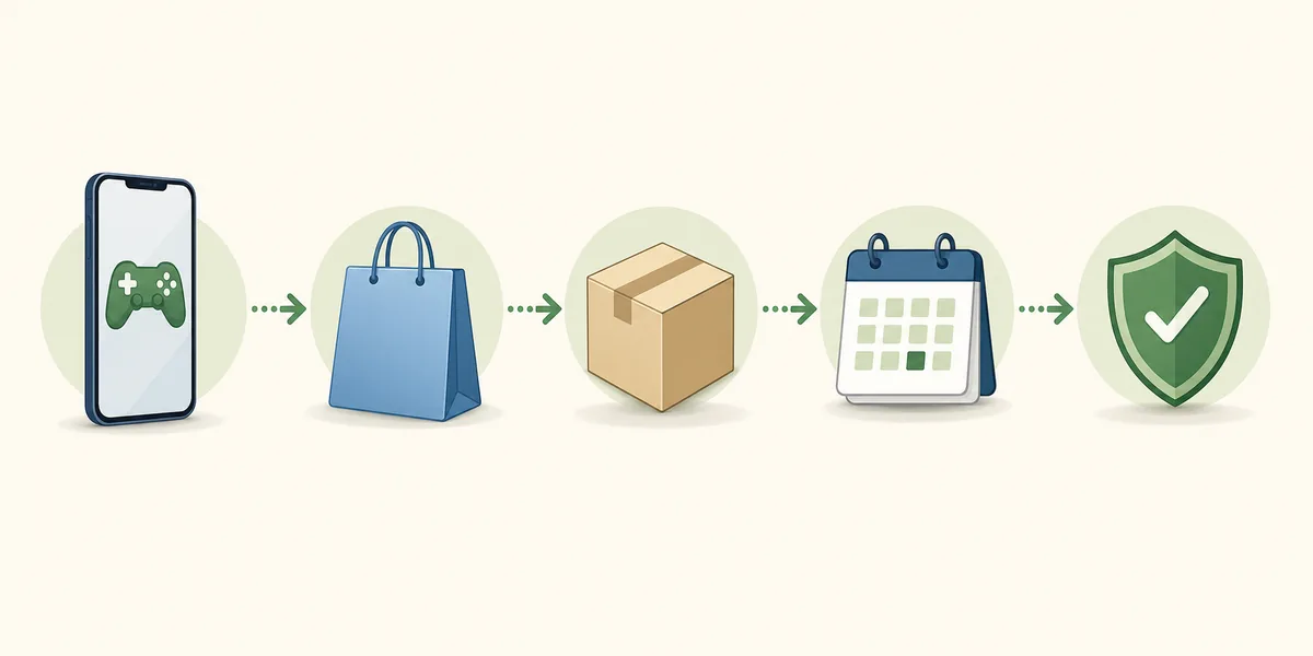 Editorial flow showing store, package, update date, and security checks