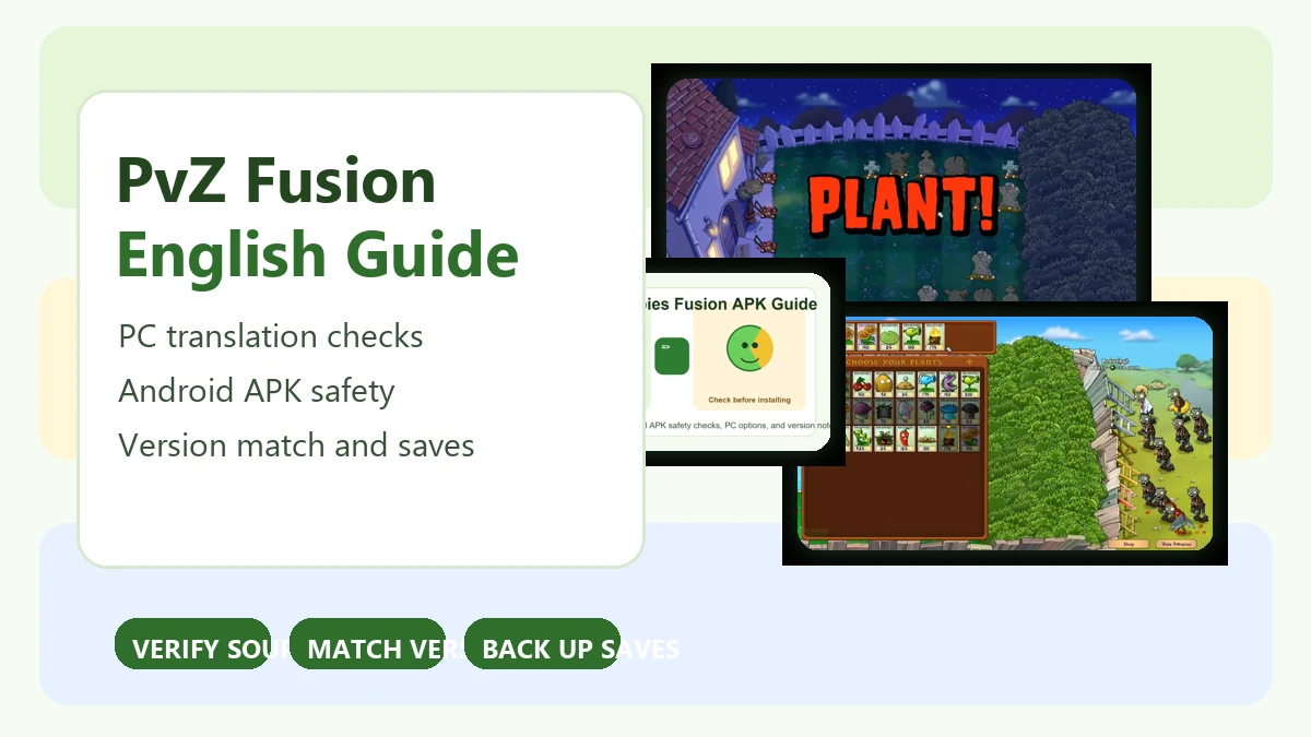 PvZ Fusion English version guide screenshot for language patch comparison